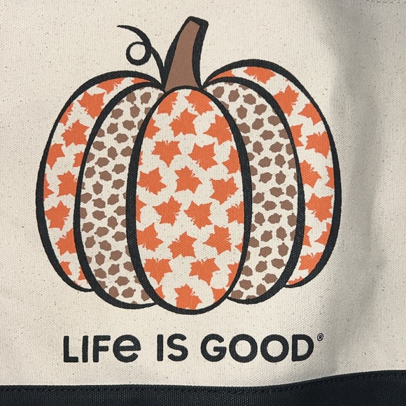 Life Is Good Pumpkin Tote NWT - Picture 3 of 5